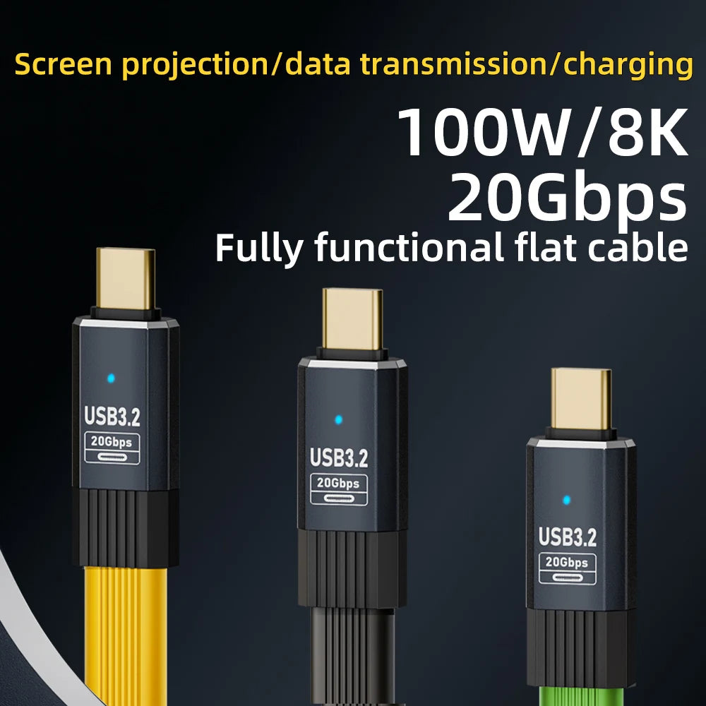 PD100W USB-C to USB-C Short Fast Charging Cable