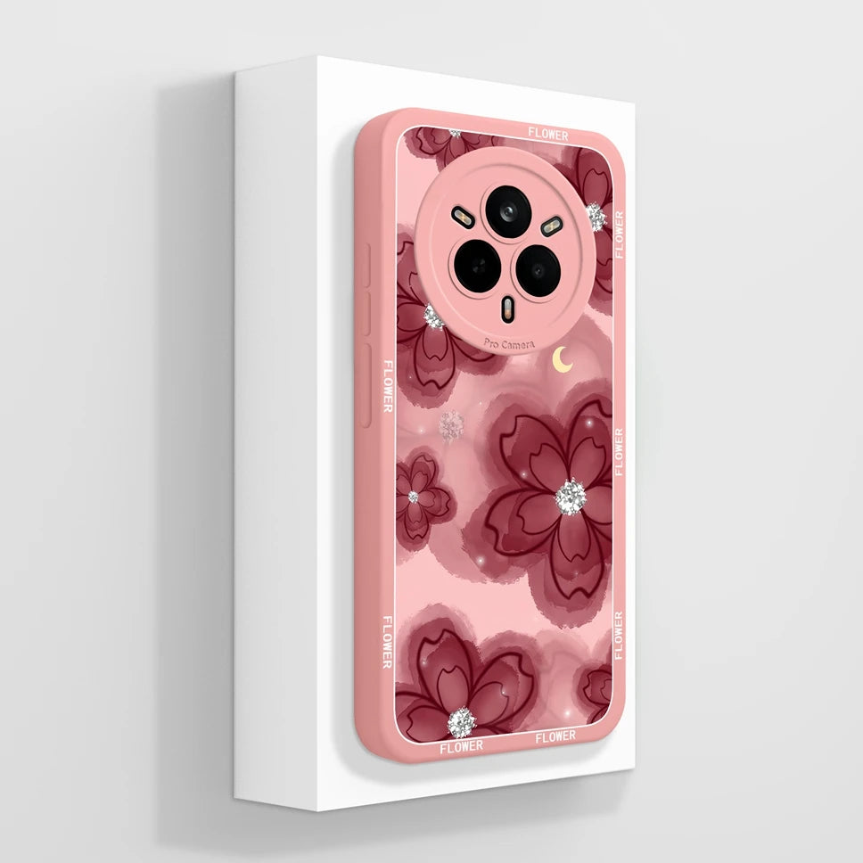 Cute Floral Silicone Case for Realme 14 Pro Series