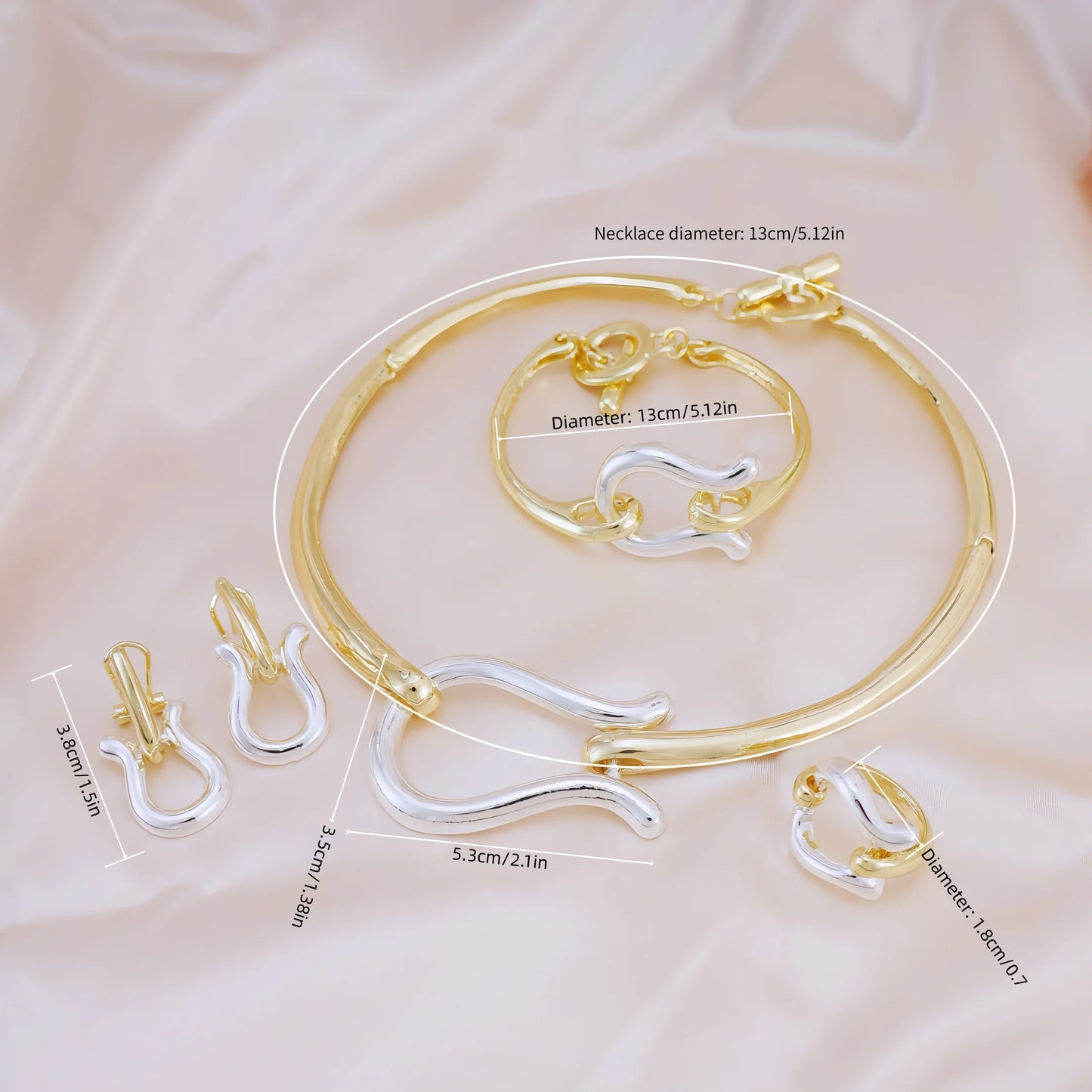 Wedding Jewelry Set – Choker Necklace, Earrings, Bracelet & Ring