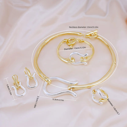Wedding Jewelry Set – Choker Necklace, Earrings, Bracelet & Ring