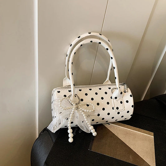 Women’s Polka Dot Barrel Shoulder Bag