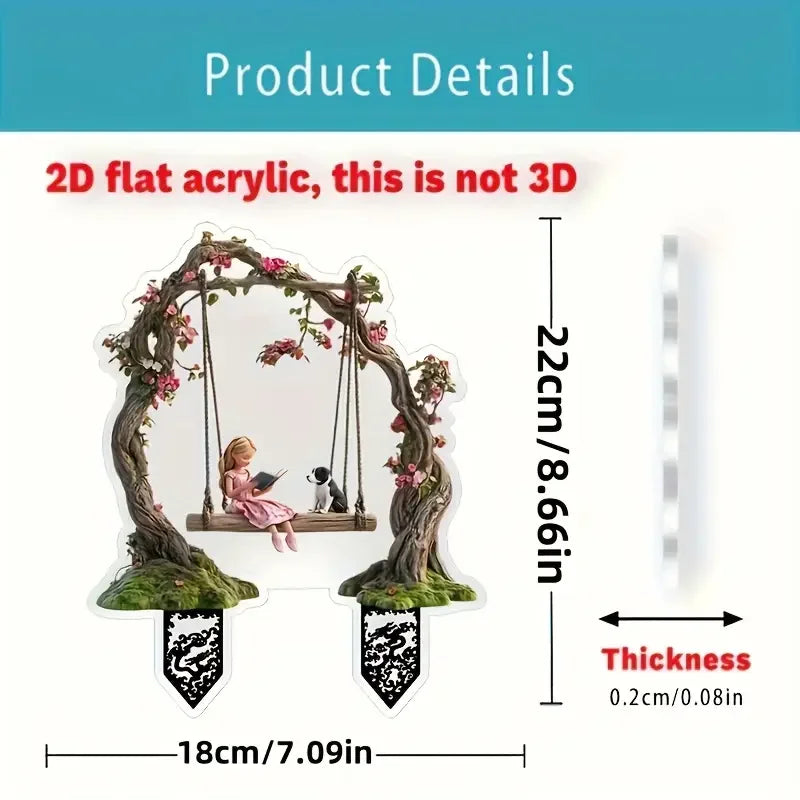 Swing Girl Garden Ornament