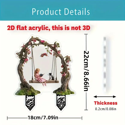 Swing Girl Garden Ornament