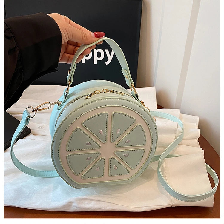 Citrus Slice Round Crossbody Bag