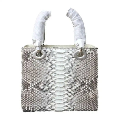 Genuine Snakeskin Leather Top Handle Handbag