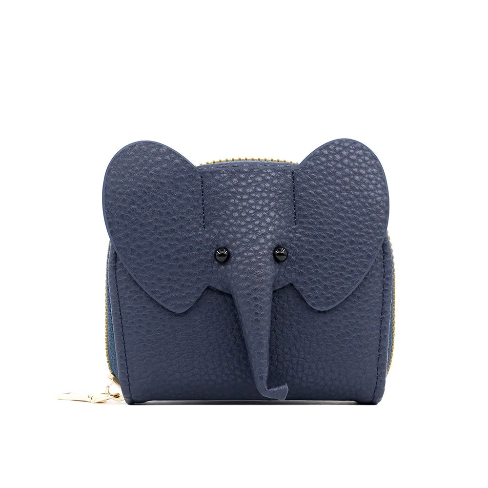 Cute Elephant Women’s Zip Card Wallet