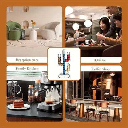 Cactus Shaped Coffee Pod Holder – 48 Capsule Storage Stand