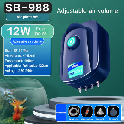 SOBO Silent Aquarium Air Pump