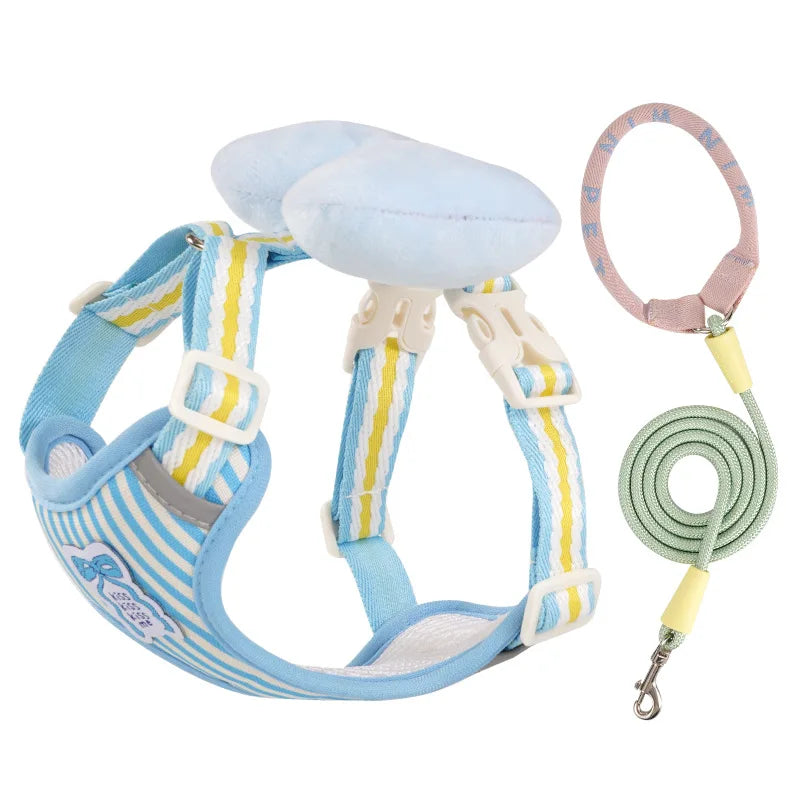 Dog Harness with Bow & No-Pull Leash