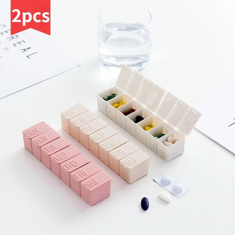 2Pcs/Set Travel Pill Box