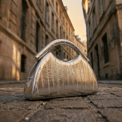 Half Moon PU Leather Evening Clutch Bag