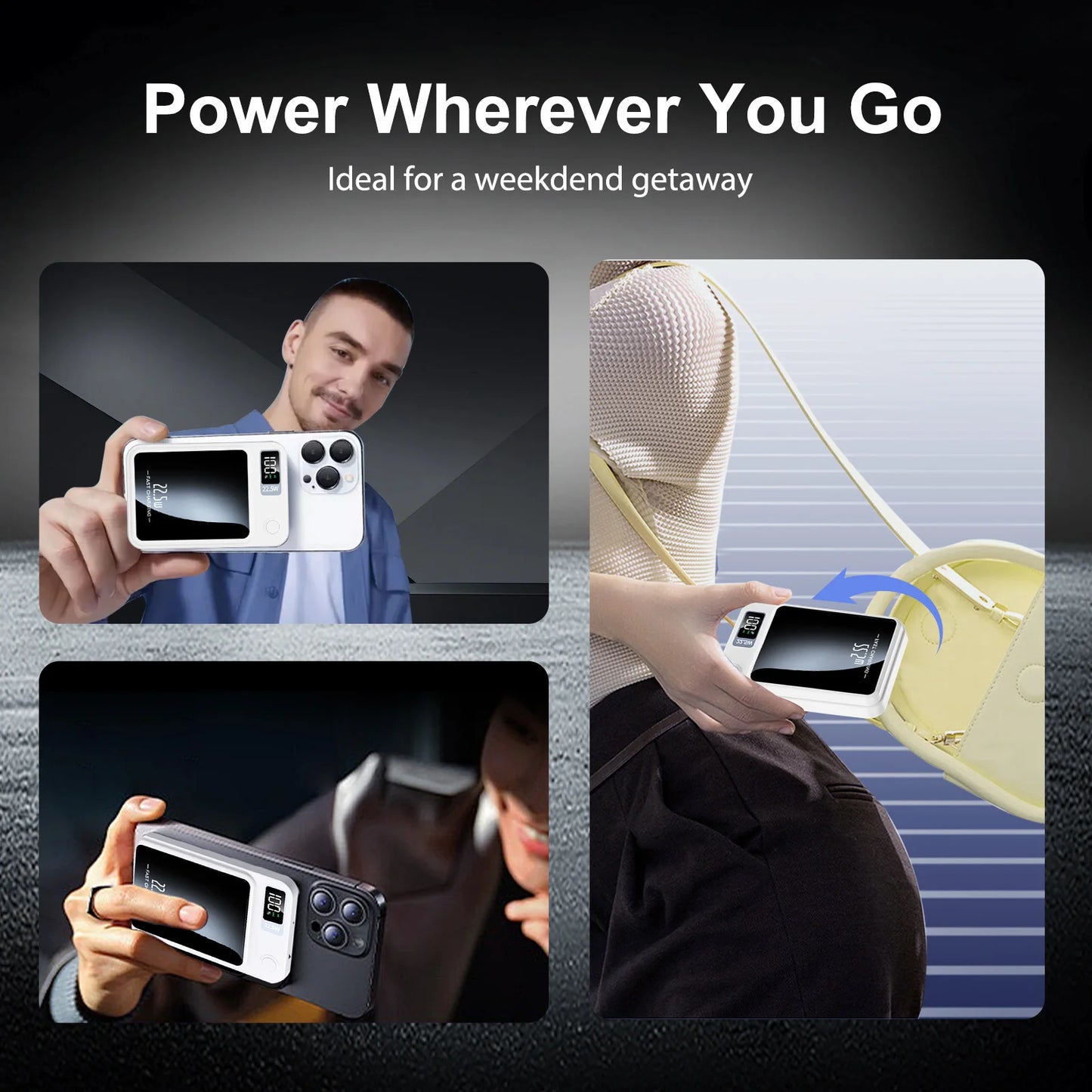Magnetic Wireless Power Bank with 22.5W Fast Charging