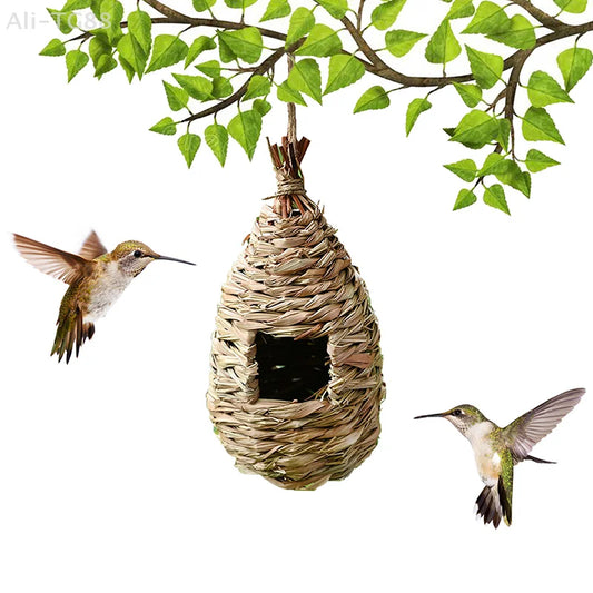 Handwoven Hanging Bird Nest Shelter for Outdoor Gardens