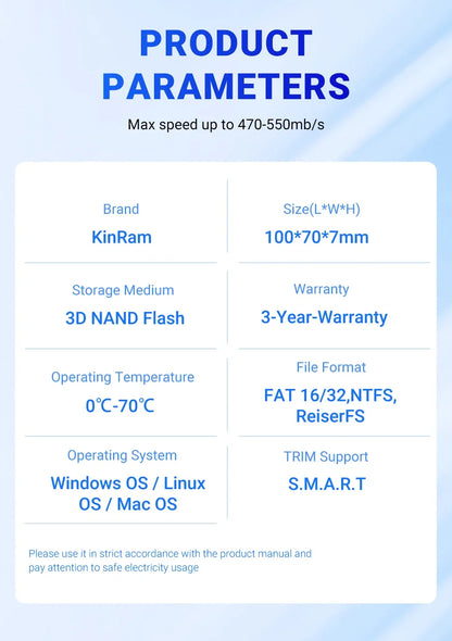 KinRam SATA III SSD for Desktop & Laptop – High-Speed Internal Storage Upgrade