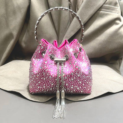 Luxury Rhinestone Bucket Evening Bag
