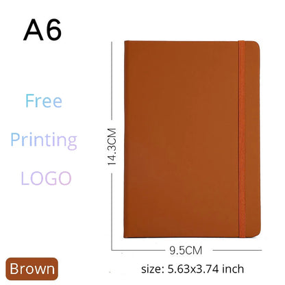 Custom A5/A6 PU Leather Notebook with Logo Printing