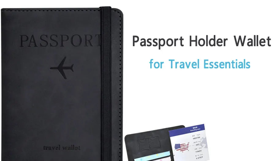 PU Leather Passport Cover & Document Organizer