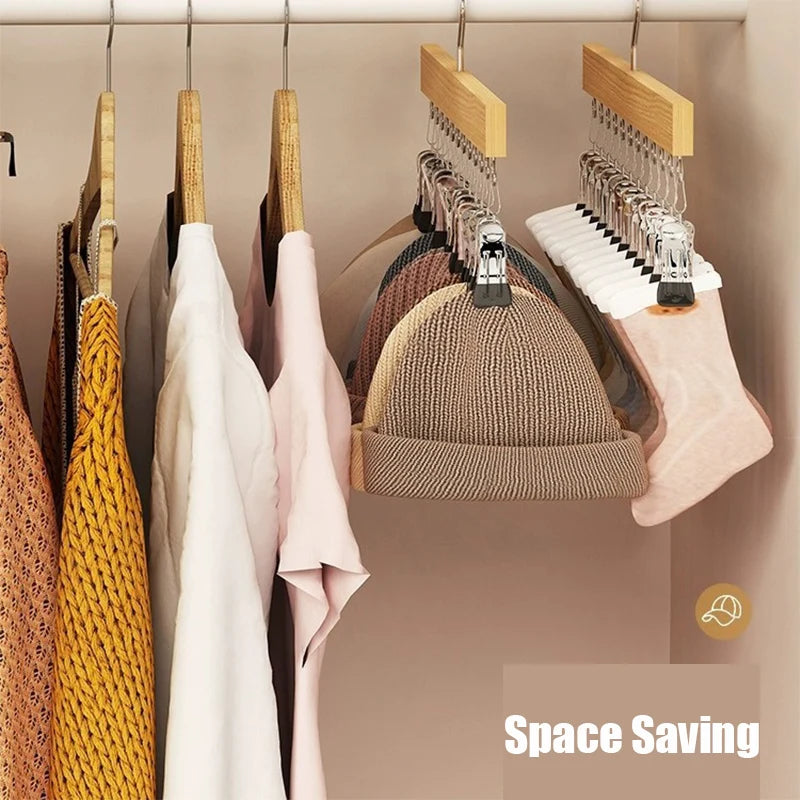 6 or 10 Clip Closet Storage Hanger