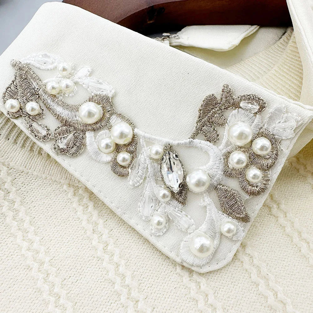 Women’s Detachable Pearl Embroidered Collar