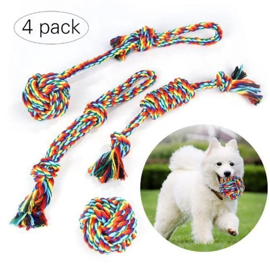 Pet Cotton Rope Chew Toy Set for Dogs