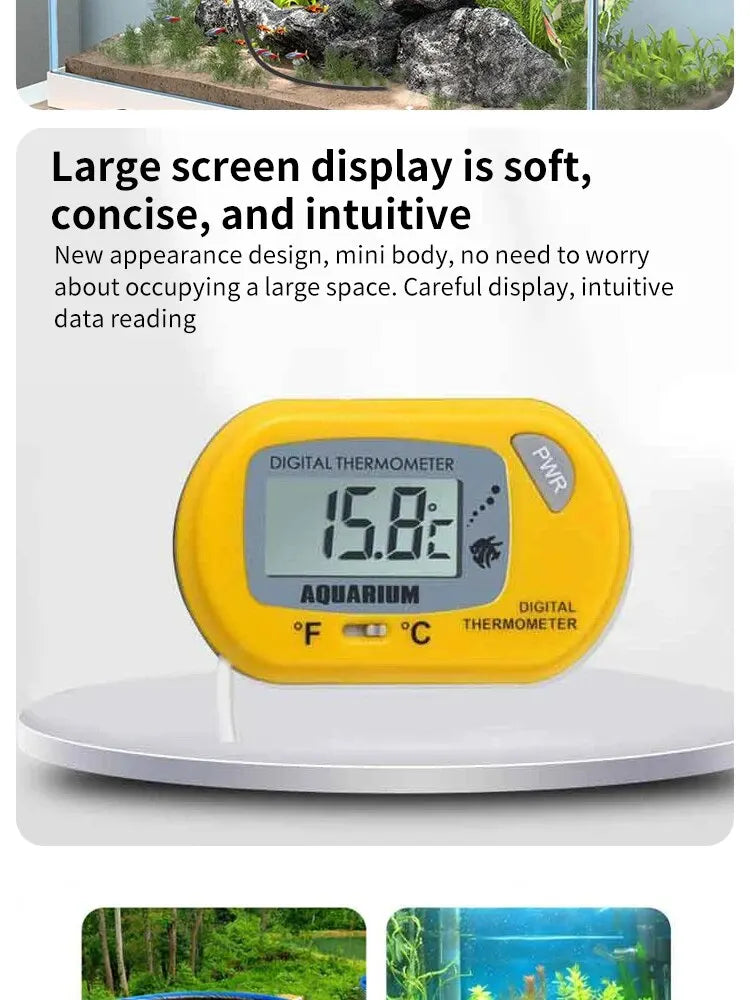 Waterproof LCD Fish Tank & Reptile Habitat Thermometer