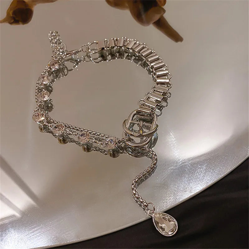 Geometric Crystal Choker Pendant Necklace