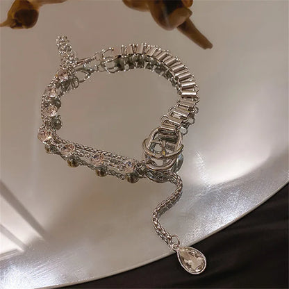 Geometric Crystal Choker Pendant Necklace