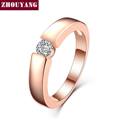 ZHOUYANG 4.5mm Cubic Zirconia Wedding Ring