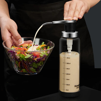 Glass Pump Sauce Dispenser Bottle