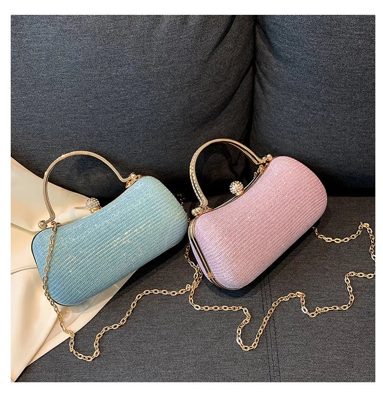 Heart-Shaped Evening Clutch Bag with Chain Strap