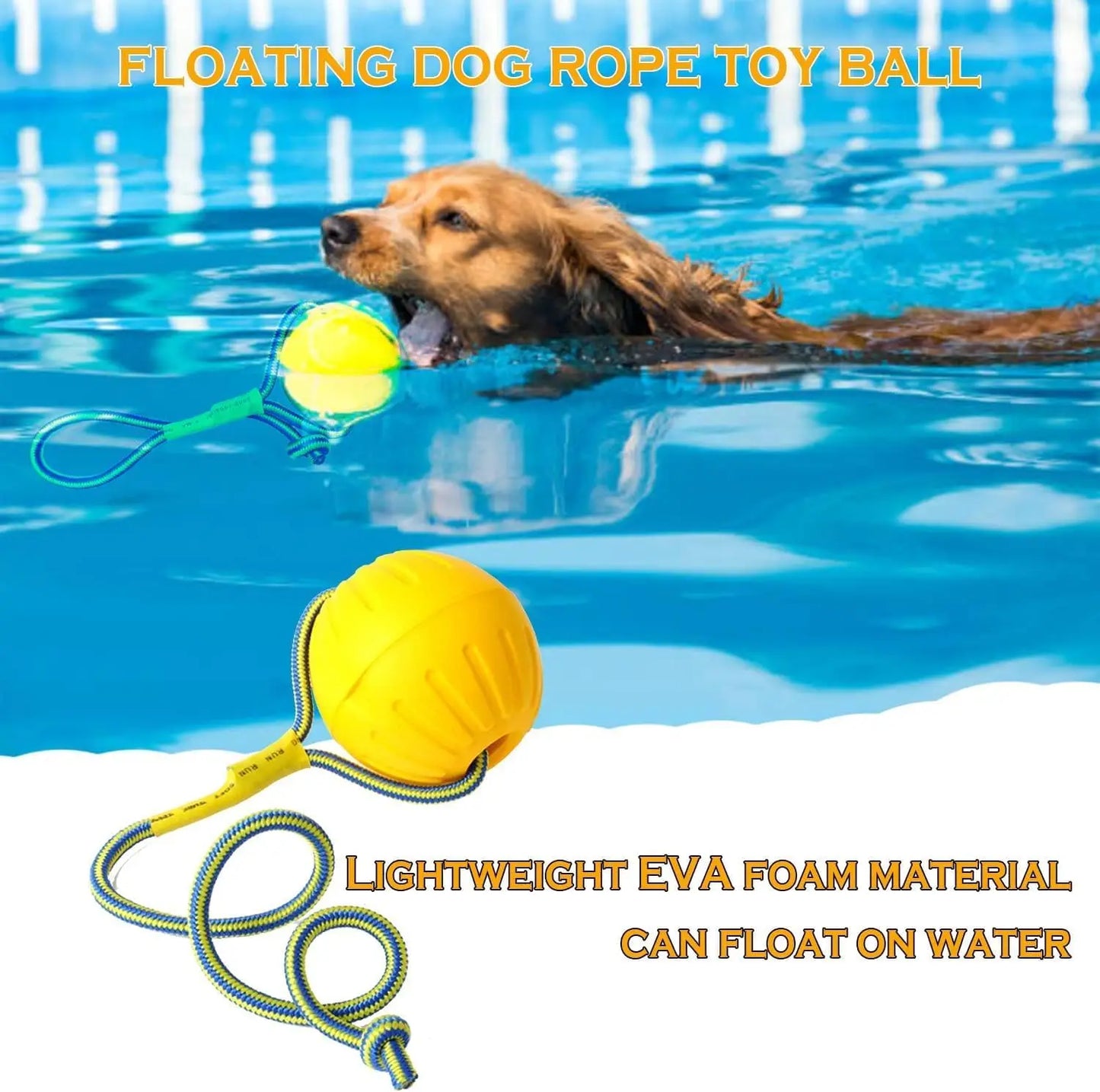 EVA Floating Dog Toy Ball with Pull Rope