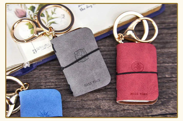 Mr. Paper PU Leather Mini Journal Keychain Set