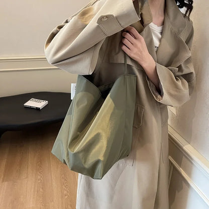 Minimalist Nylon Tote Shoulder Bag