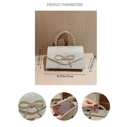 Rhinestone Bow Evening Clutch