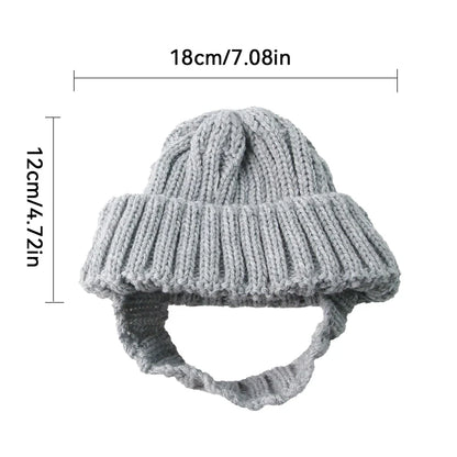 Winter Knitted Dog Hat for Small Dogs