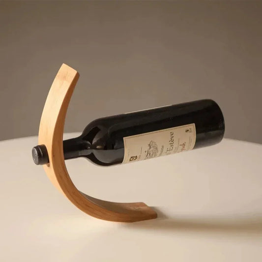Floating Wooden Wine Bottle Display Stand