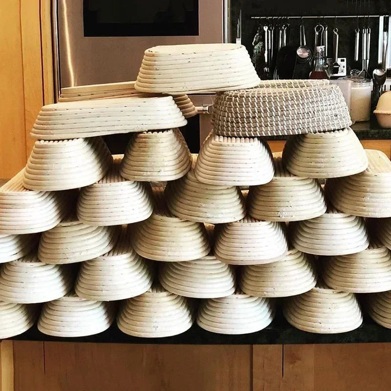 Oval Rattan Banneton Proofing Basket for Sourdough Bread with Washable Linen Liner