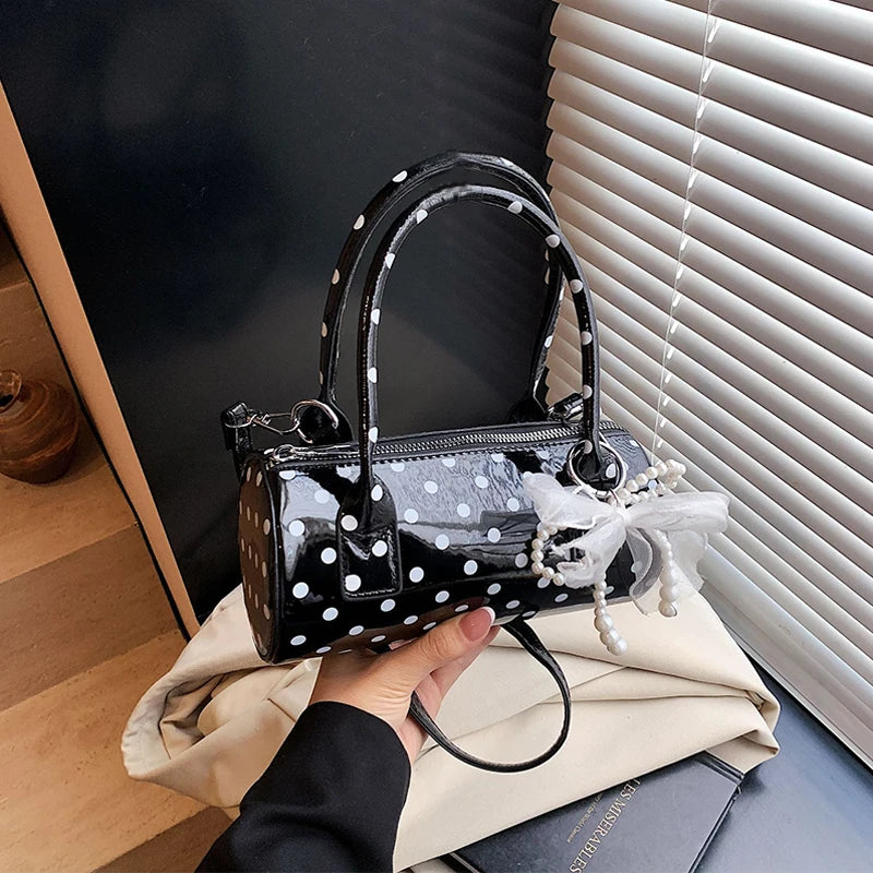 Women’s Polka Dot Barrel Shoulder Bag