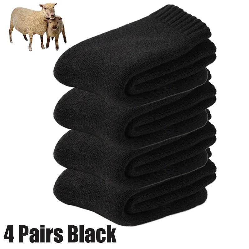 4 Pairs Winter Thermal Wool Socks