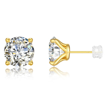 14K Gold Moissanite Stud Earrings