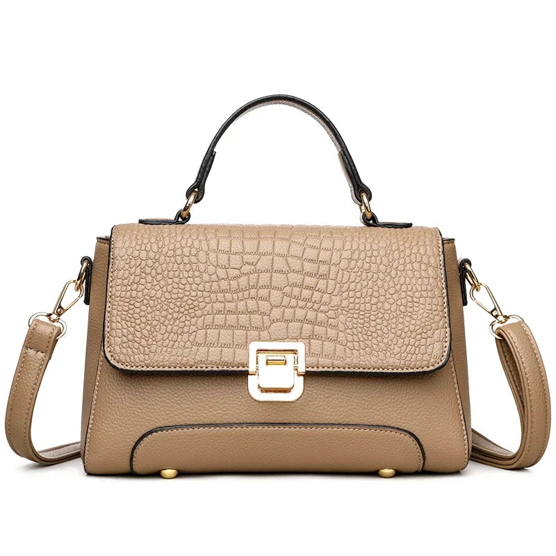 Large Capacity Leather Crossbody Handbag for Women