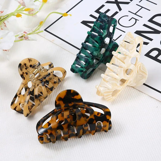 Hollow Out Acetate Crescent Hair Claw Clip