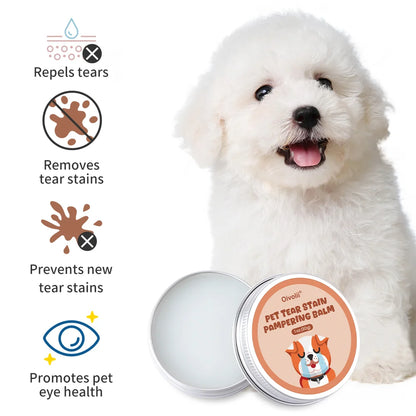 Pet Tear Stain Remover Balm with Applicator Brush