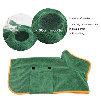 Microfibre Dog Drying Bathrobe Towel