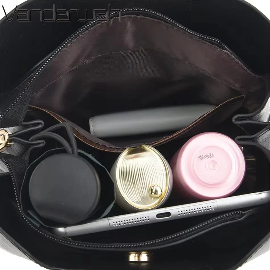 Large Capacity Women’s Leather Tote Handbag