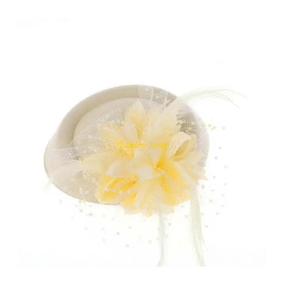 Women Vintage Fascinator Hat with Veil & Flower