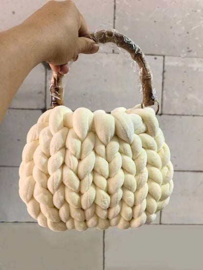 Chunky Knit Bucket Handbag