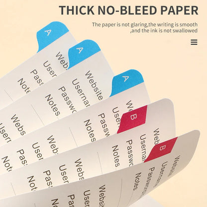 A5 Password Book with Alphabet Tabs