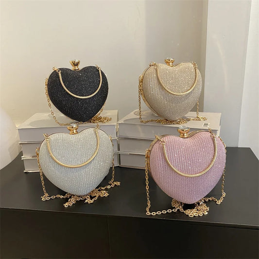 Heart Shape Evening Crossbody Bag