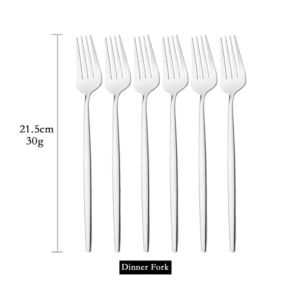 PINKTEN 6-Piece Gold Stainless Steel Dinner Fork Set